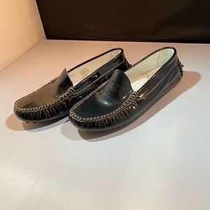 Patent leather driving loafers